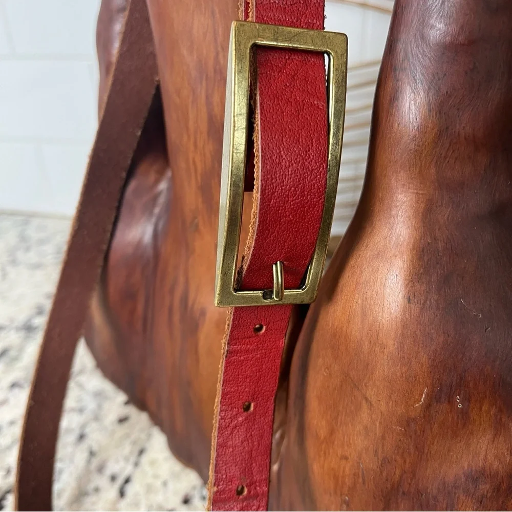 Urban Outfitters Skinny Belt with Brass Rectangle Buckle - Picture 9 of 11